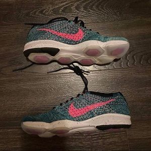 Nike, Flyknit Zoom Agility, 7.0, never worn, green/pink
